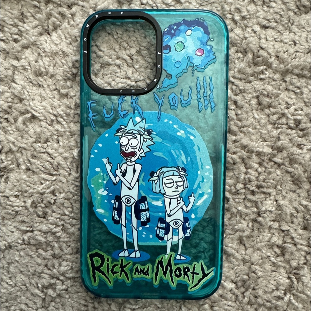 blue rick and morty 13 pro max case